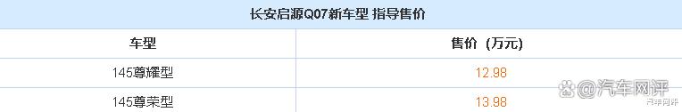 长安启源Q07全新车型隆重上市！价格亲民，仅需12.98万元起
